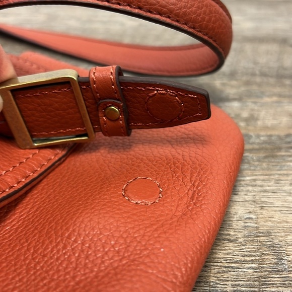 Clarks Pebbled Leather Crossbody Bag - Burnt Orange - Picture 6 of 10